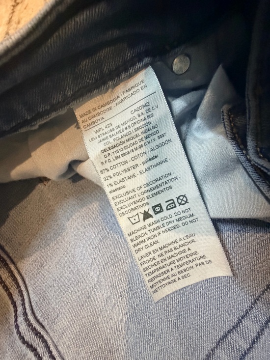 Levi Strauss Signature Size 20 Jeans Slim Straight Cuffed Medium Wash Stretch - Picture 4 of 10